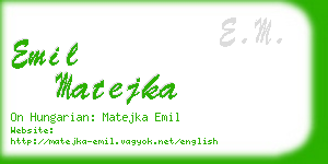 emil matejka business card